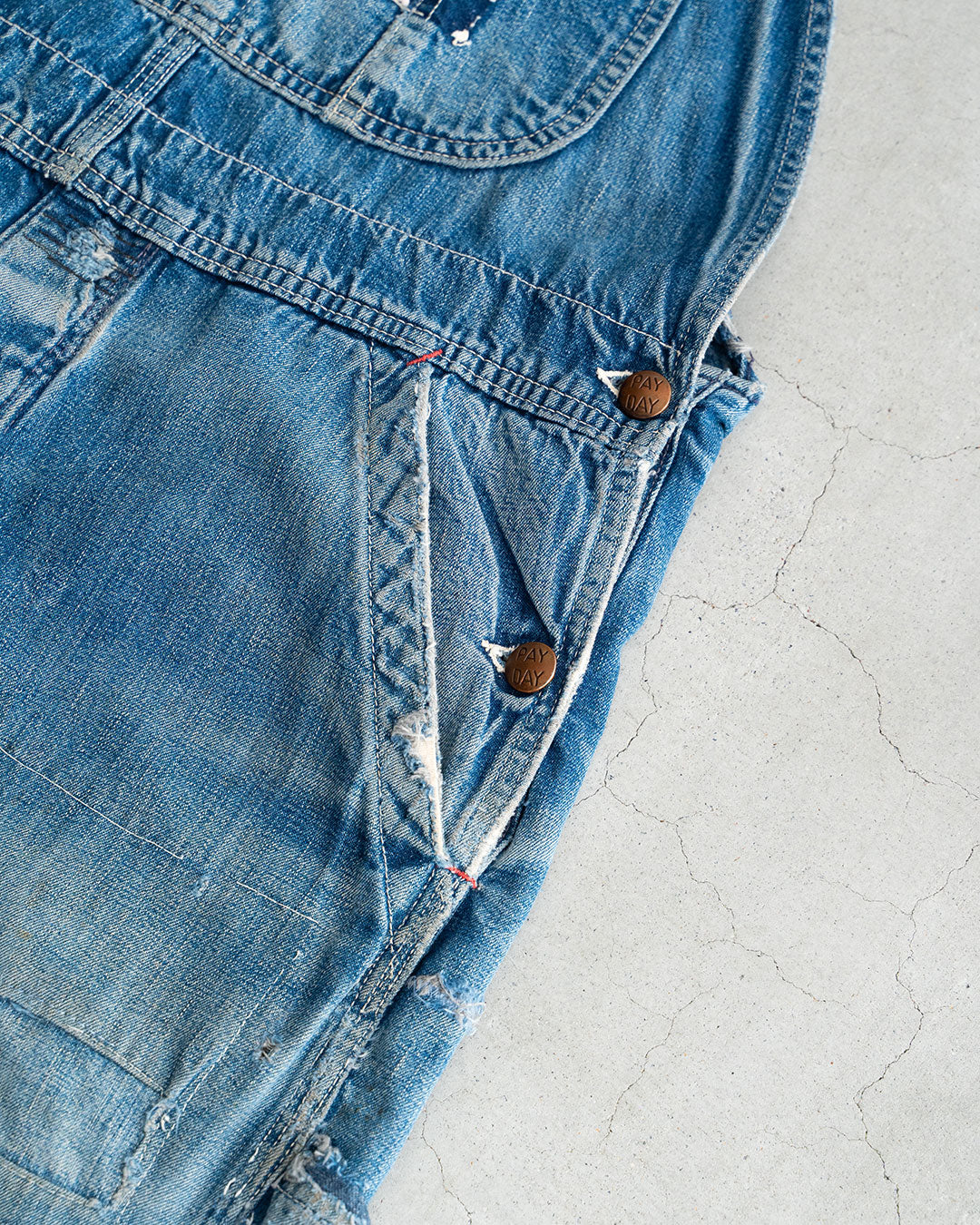 【VINTAGE】50s PAY DAY Denim Overall “Beautiful Repair”