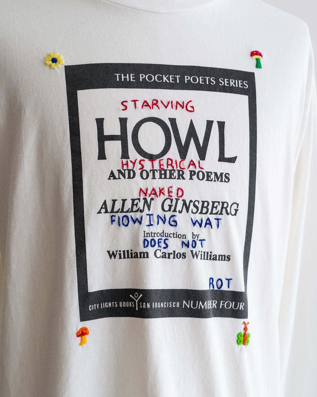 【Oaxaca × City Lights Bookstore】Hand Embroidered L/S T-shirts