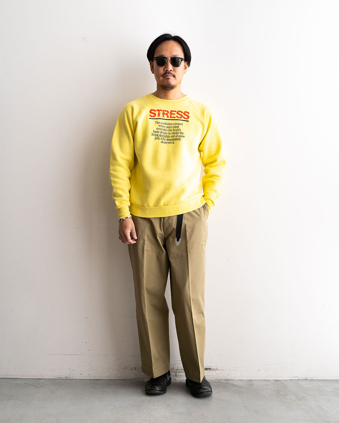 【VINTAGE】80-90s The Crew Neck Sweat "STRESS"