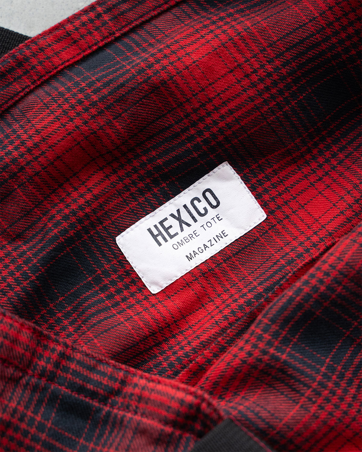 【HEXICO】Magazine Tote "Deadstock Ombre Check Fabrics"