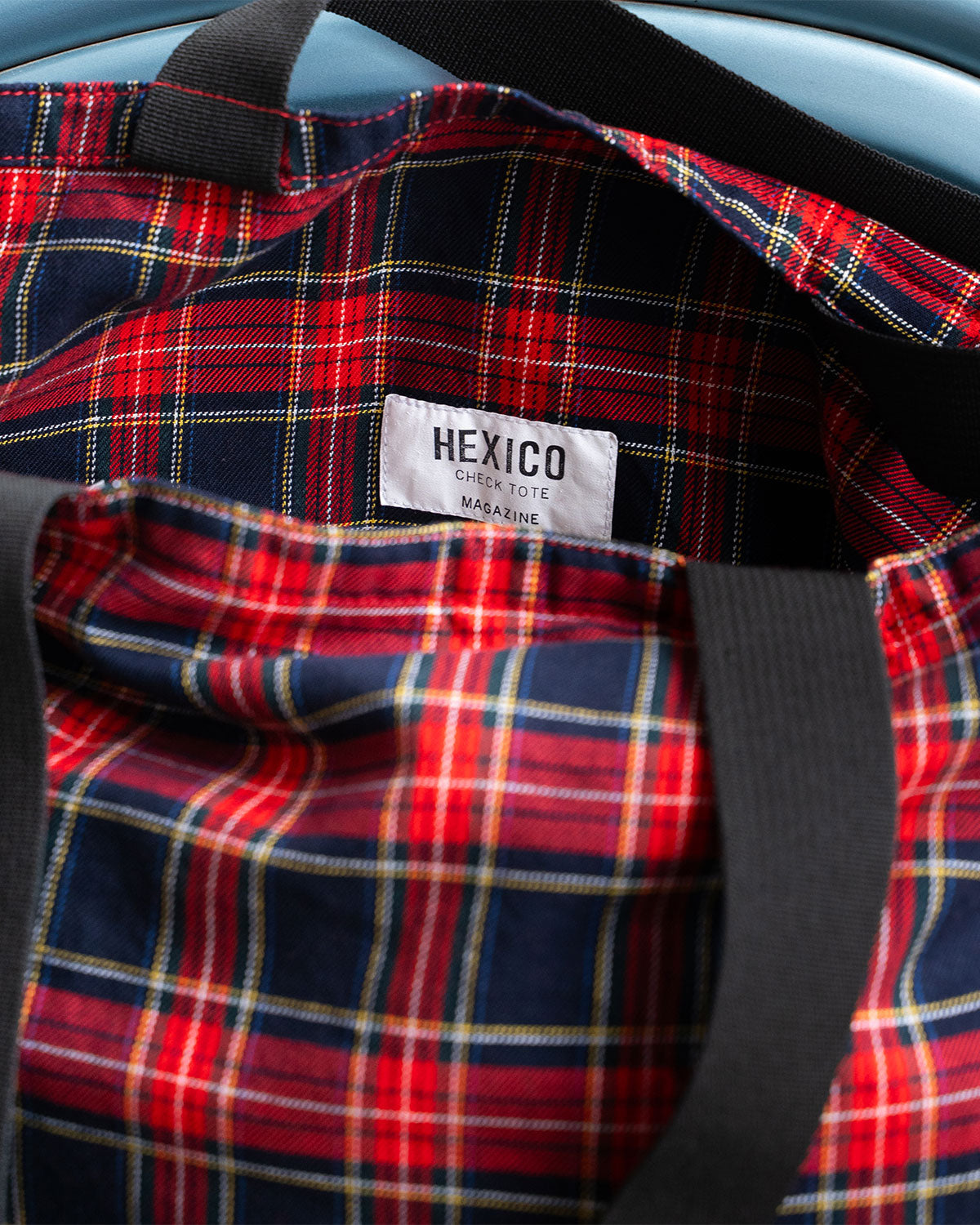 【HEXICO】Magazine Tote "Deadstock Tratan Check Fabrics"