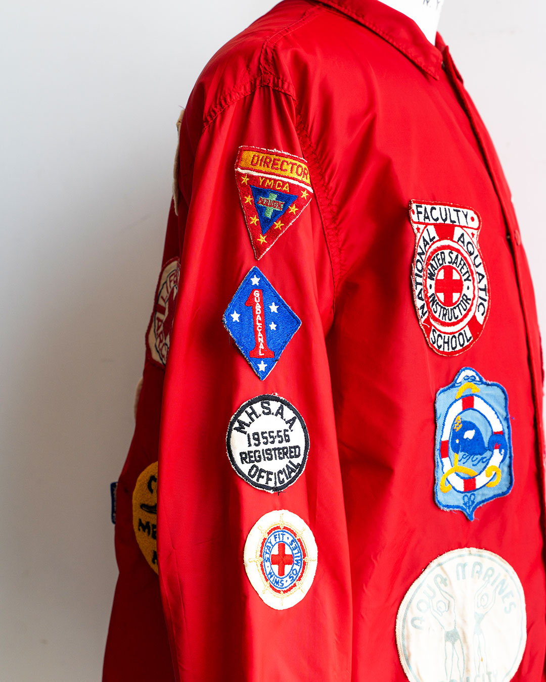 【VINTAGE】70s Pro-Knitwear Coach Jacket "AQUATICS"