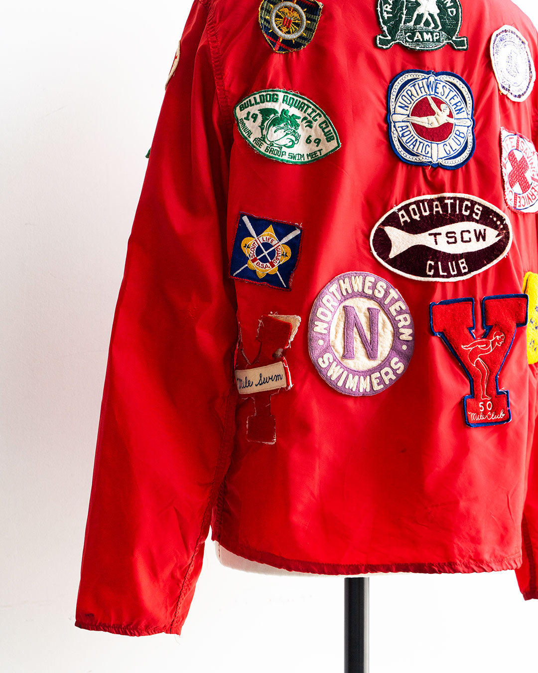 【VINTAGE】70s Pro-Knitwear Coach Jacket "AQUATICS"