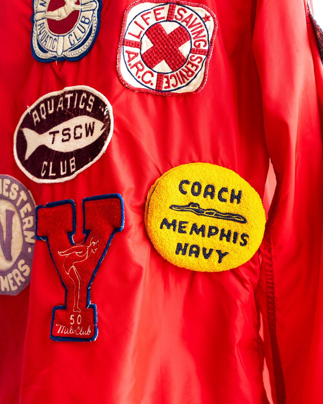 【VINTAGE】70s Pro-Knitwear Coach Jacket "AQUATICS"