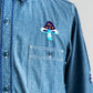 【Behind The River】Work Chambray Shirts『Hand Embroidery In Oaxaca Mexico』