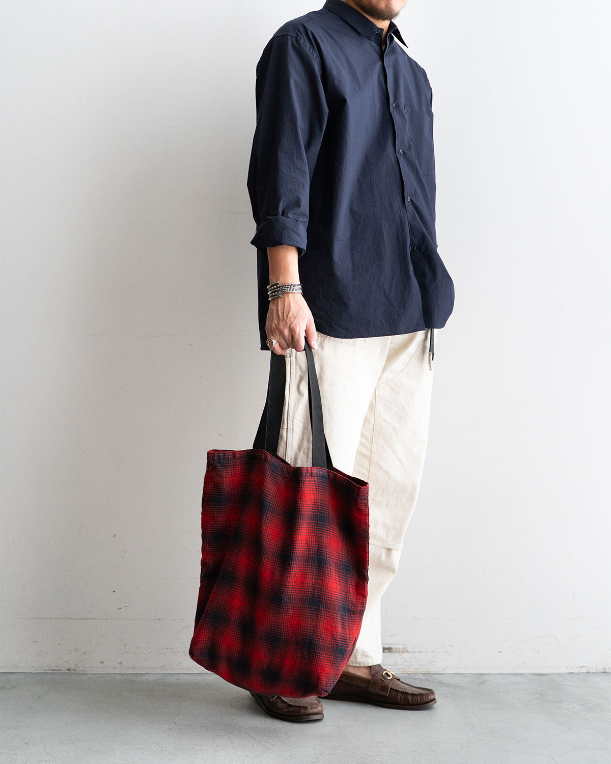 【HEXICO】Magazine Tote "Deadstock Ombre Check Fabrics"