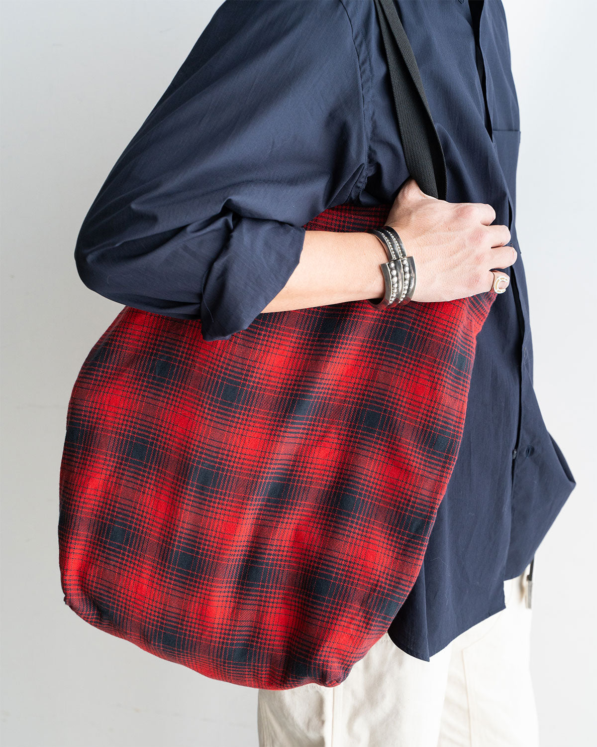 【HEXICO】Magazine Tote "Deadstock Ombre Check Fabrics"