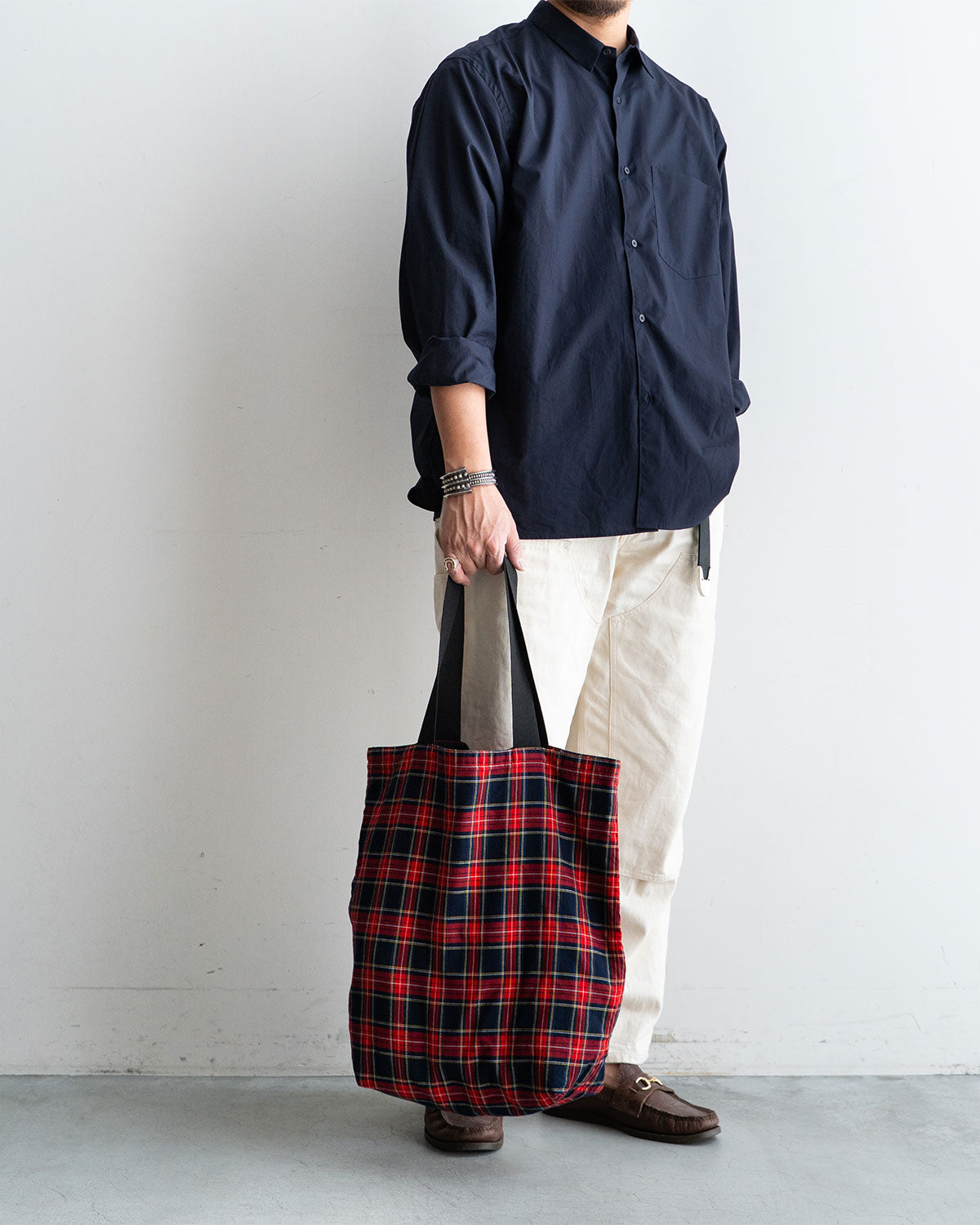 【HEXICO】Magazine Tote "Deadstock Tratan Check Fabrics"
