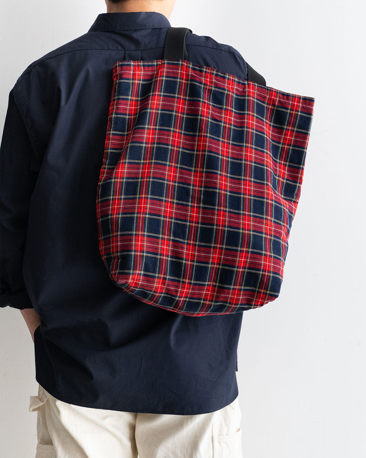 【HEXICO】Magazine Tote "Deadstock Tratan Check Fabrics"