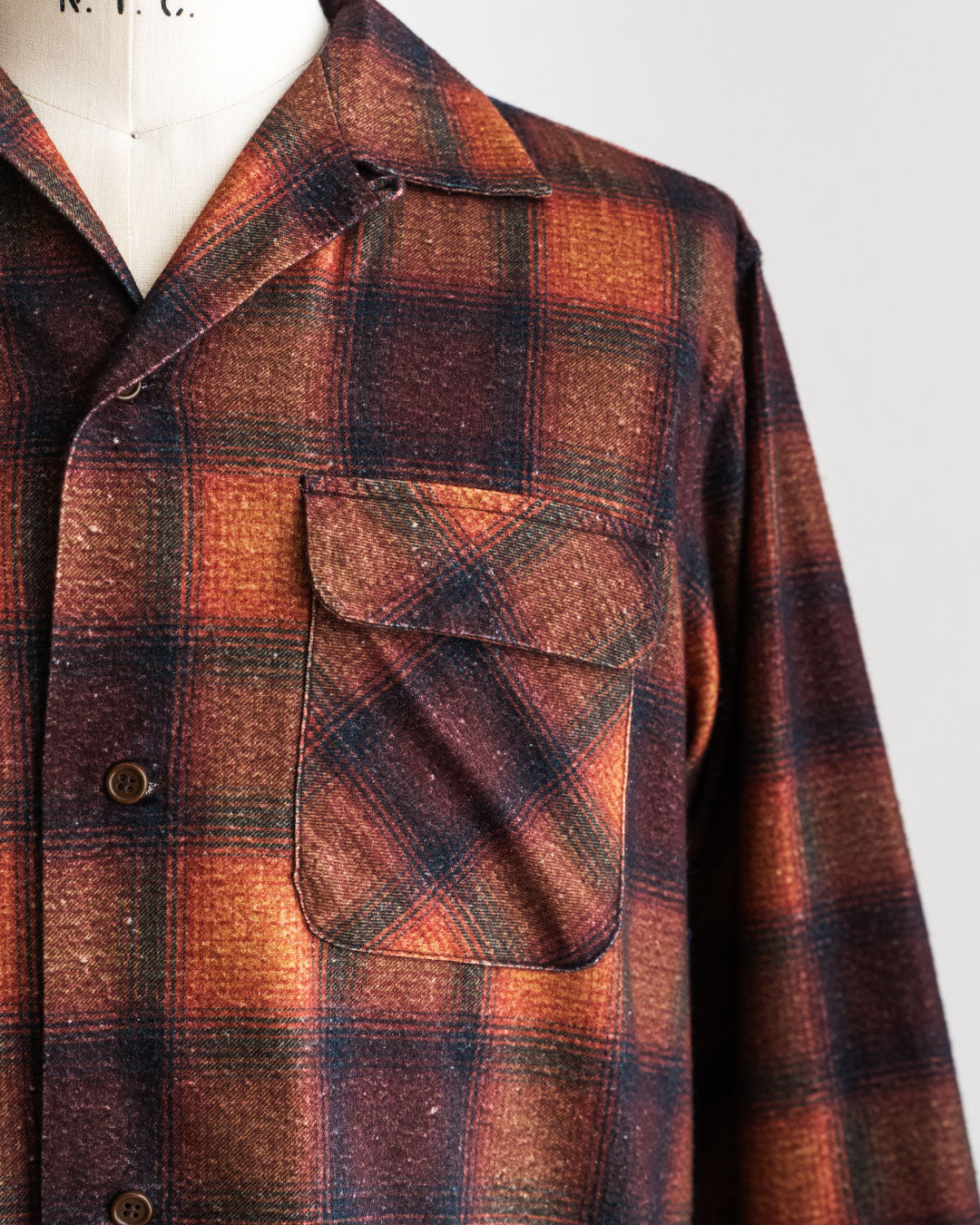 【TOWNCRAFT × FORT】60s Vintage Inspired Ombre Printed Flannel Shirt 『FORT EXCLUSIVE』Vol.2