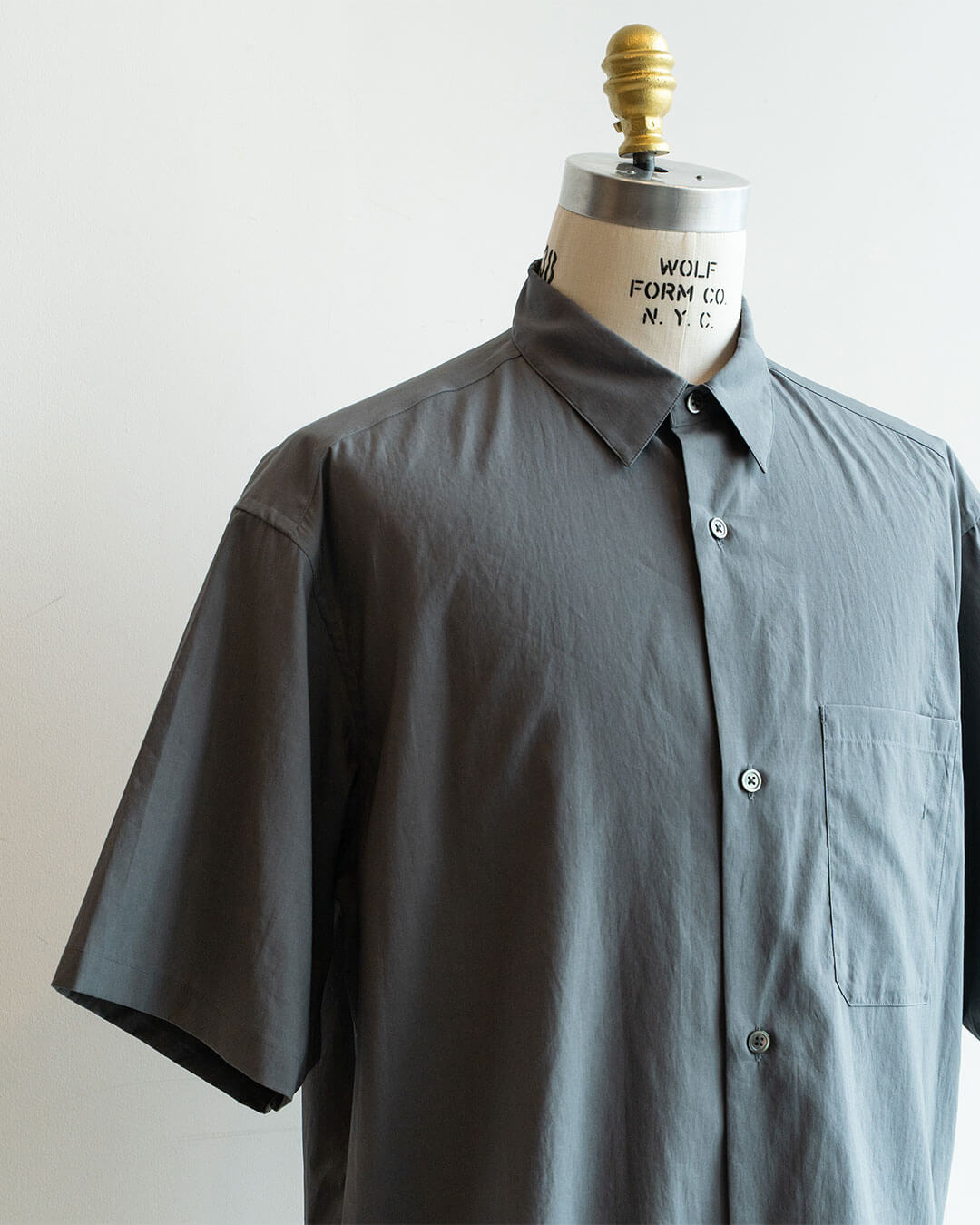 【STILL BY HAND】Half Sleeve Cotton Broad Shirt