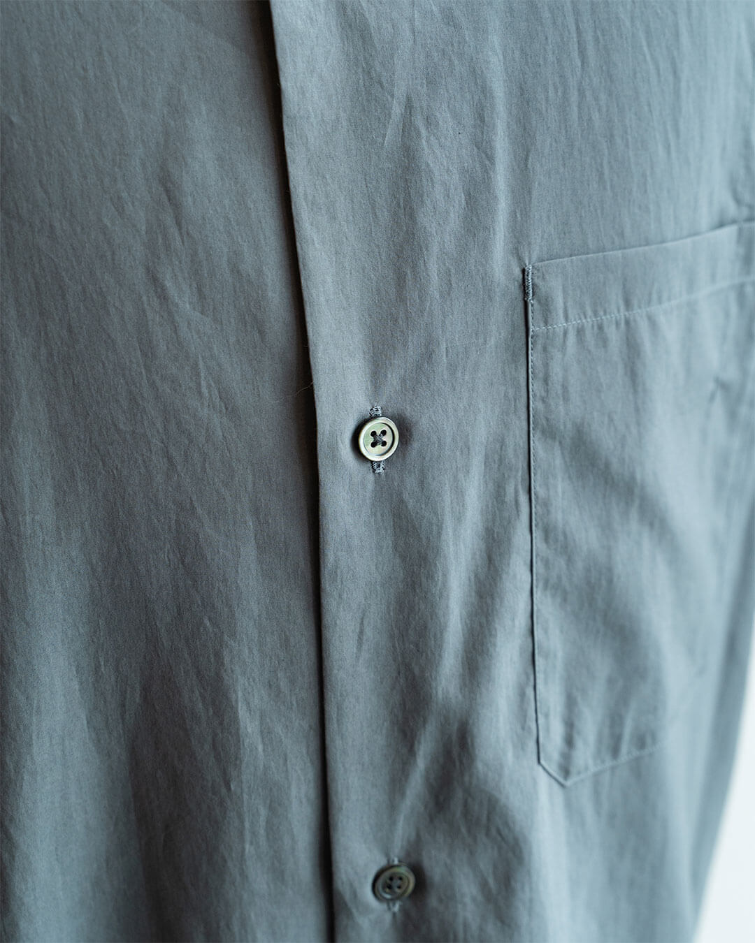 【STILL BY HAND】Half Sleeve Cotton Broad Shirt