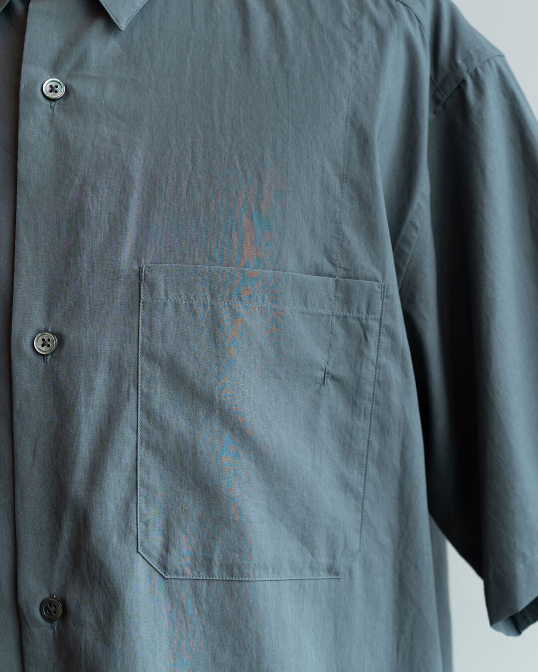 【STILL BY HAND】Half Sleeve Cotton Broad Shirt