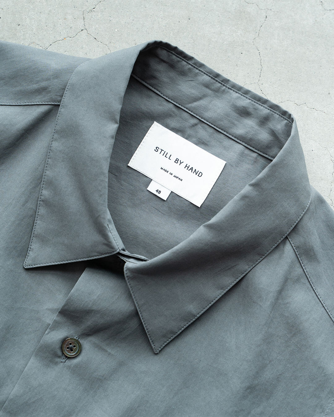 【STILL BY HAND】Half Sleeve Cotton Broad Shirt