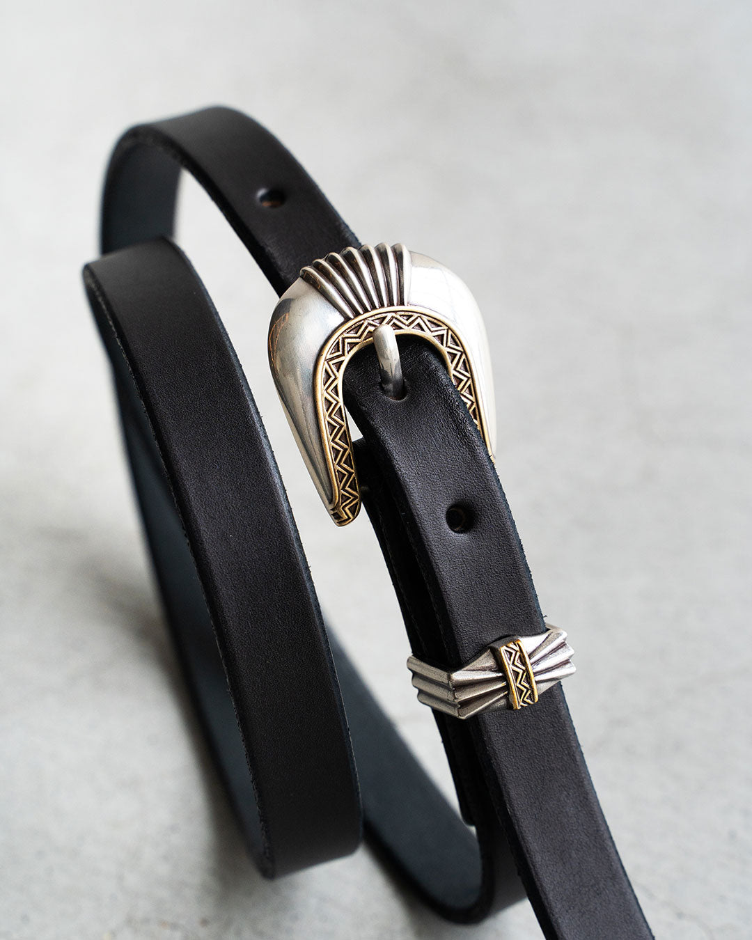 【MOONSHINE】Del Rio Buckle Western Leather Long Belt ”Made IN USA"