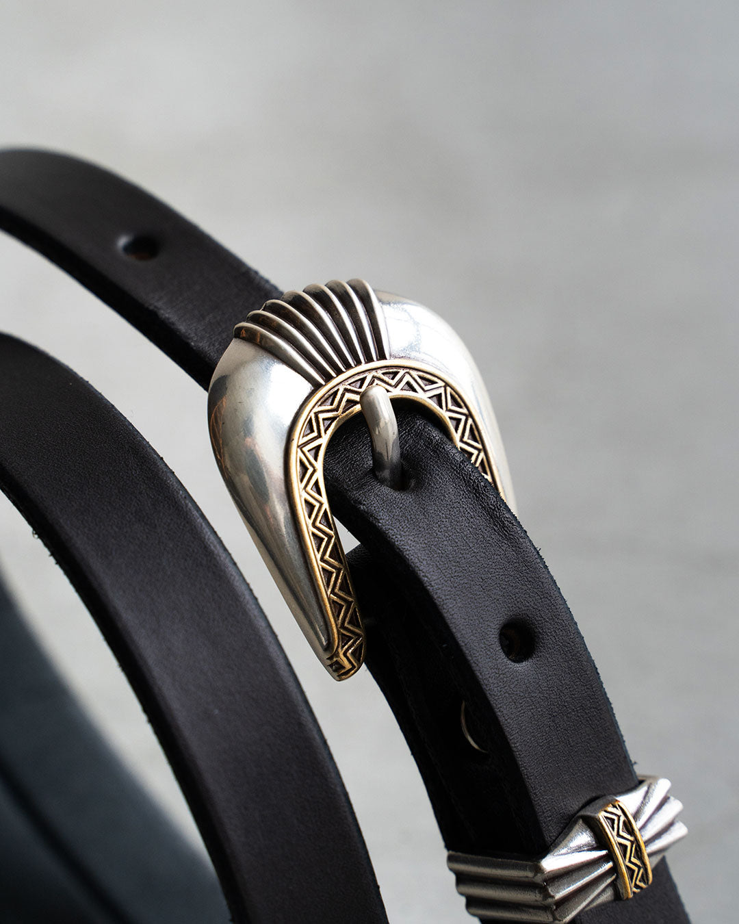 【MOONSHINE】Del Rio Buckle Western Leather Long Belt ”Made IN USA"