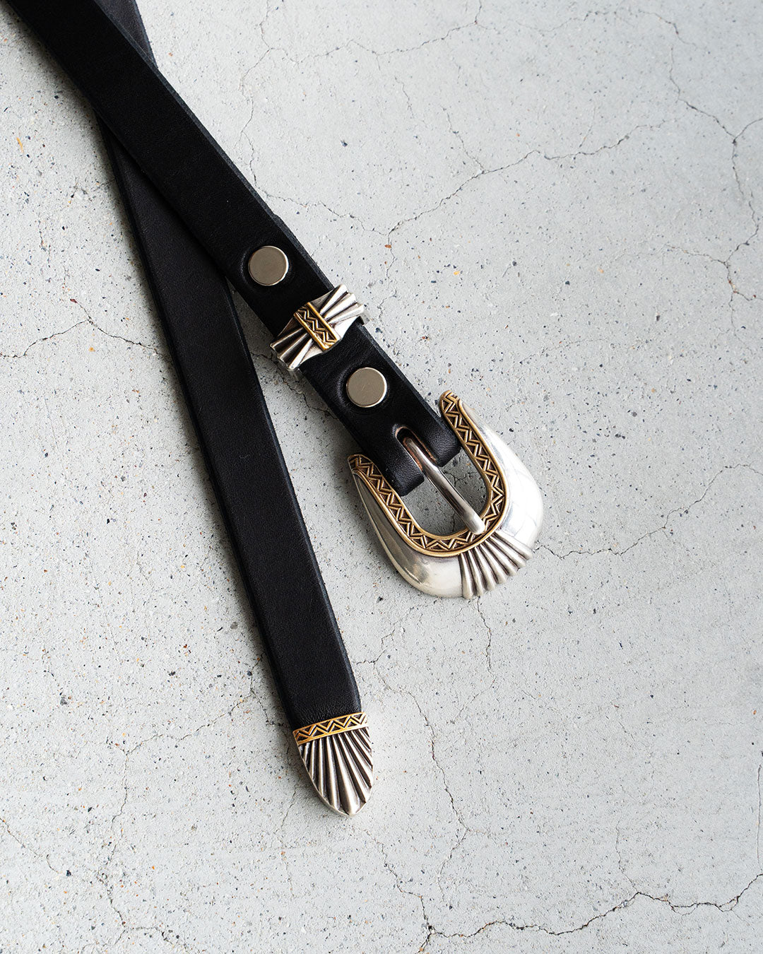 【MOONSHINE】Del Rio Buckle Western Leather Long Belt ”Made IN USA"