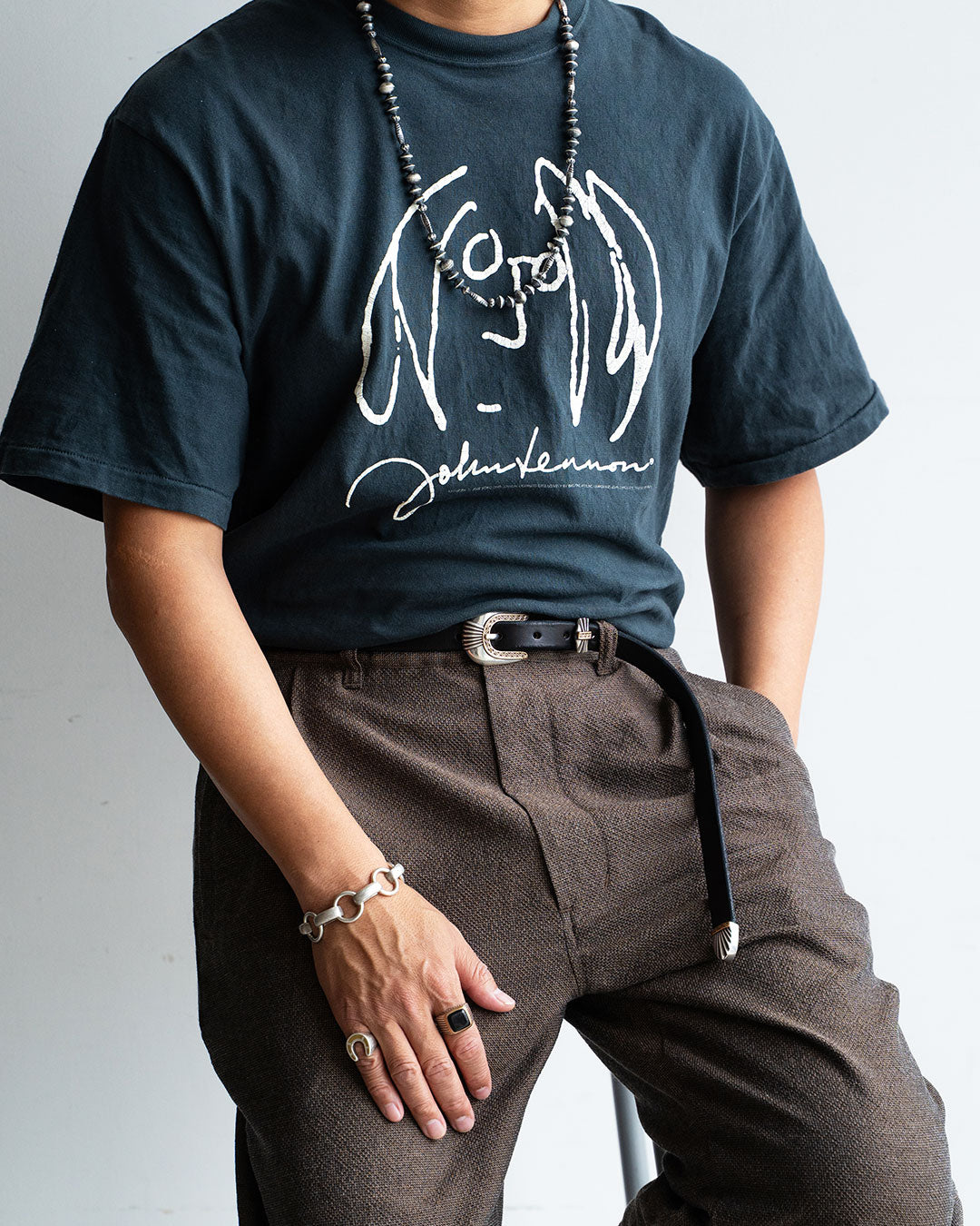 【MOONSHINE】Del Rio Buckle Western Leather Long Belt ”Made IN USA"