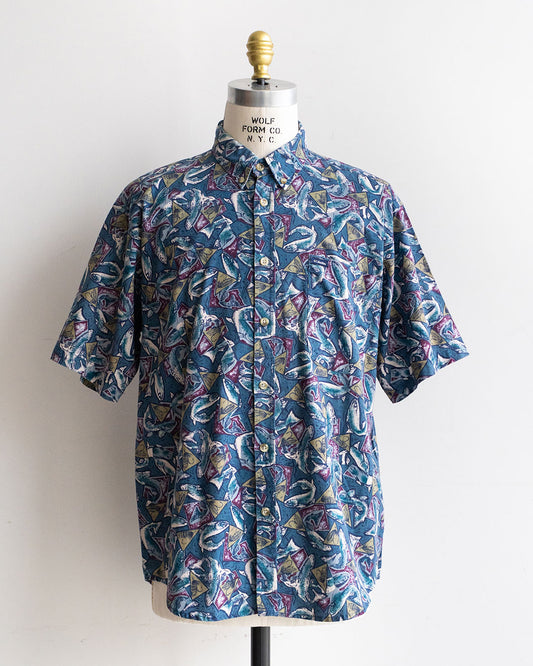 【VINTAGE】90s Columbia Fish Pattern Shirts