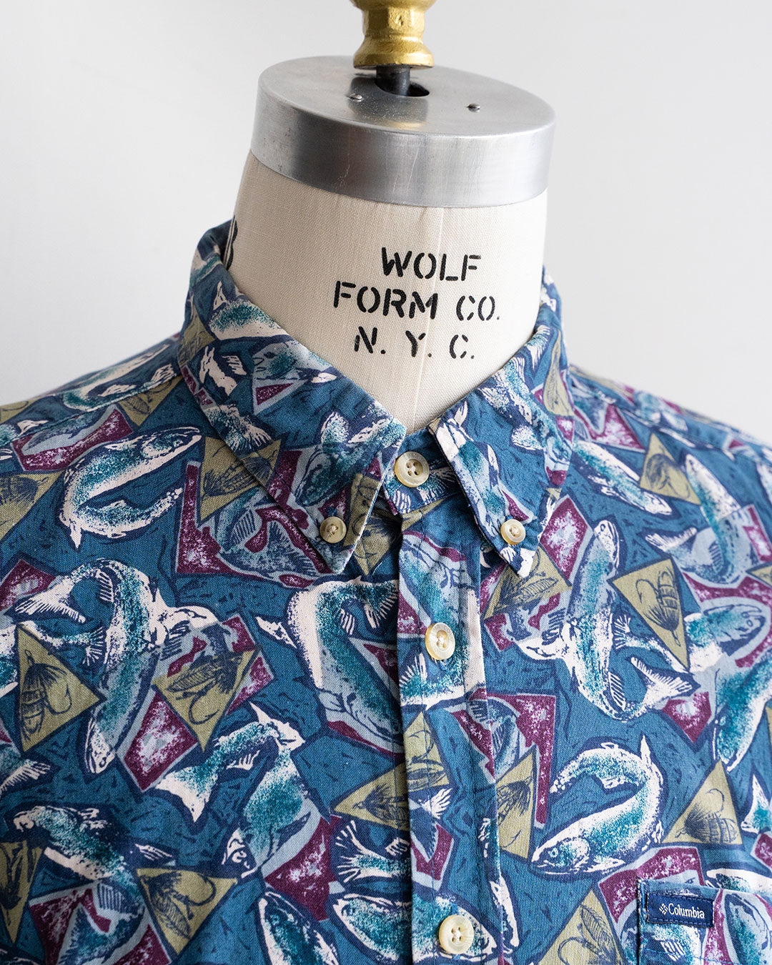 【VINTAGE】90s Columbia Fish Pattern Shirts