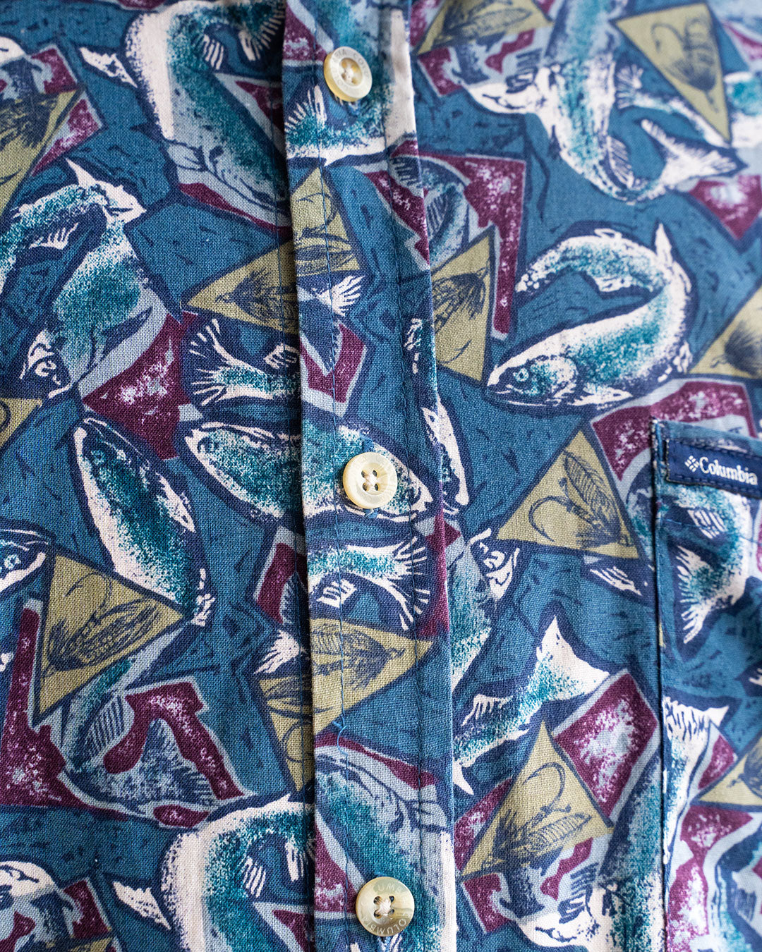 【VINTAGE】90s Columbia Fish Pattern Shirts