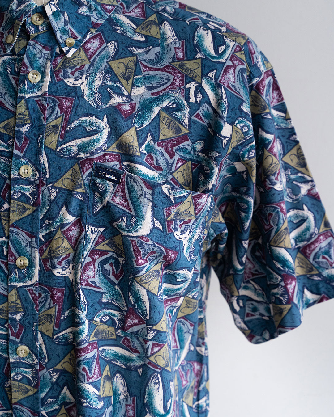 【VINTAGE】90s Columbia Fish Pattern Shirts