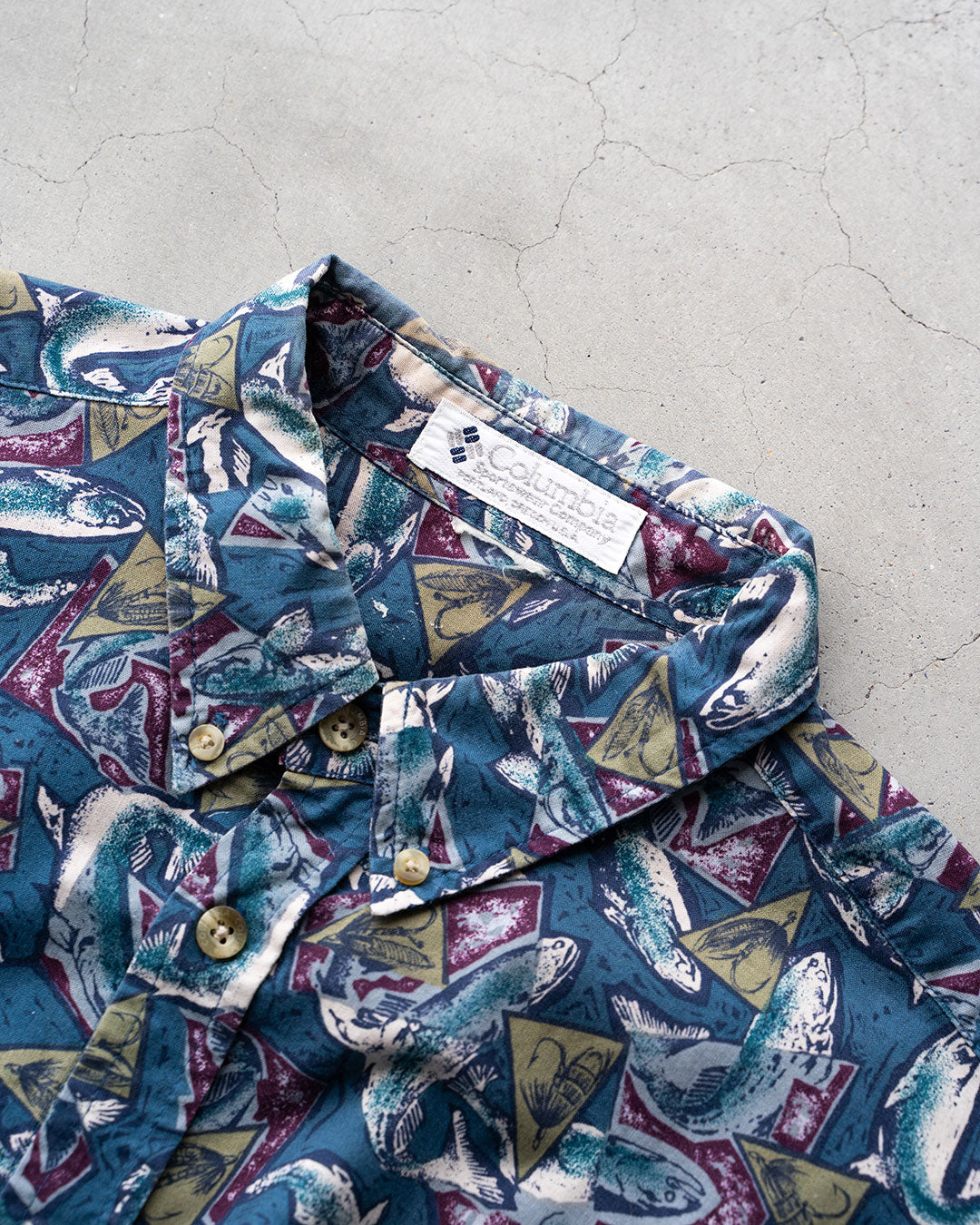 【VINTAGE】90s Columbia Fish Pattern Shirts