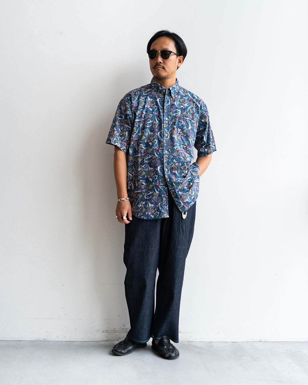 【VINTAGE】90s Columbia Fish Pattern Shirts