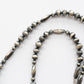 【Indian Jewelry】60-70s Vintage Navajo Pearl Handmade Silver Bead Necklace 『60cm』②