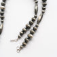 【Indian Jewelry】60-70s Vintage Navajo Pearl Handmade Silver Bead Necklace 『65cm』②