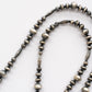 【Indian Jewelry】60-70s Vintage Navajo Pearl Handmade Silver Bead Necklace 『75cm』①