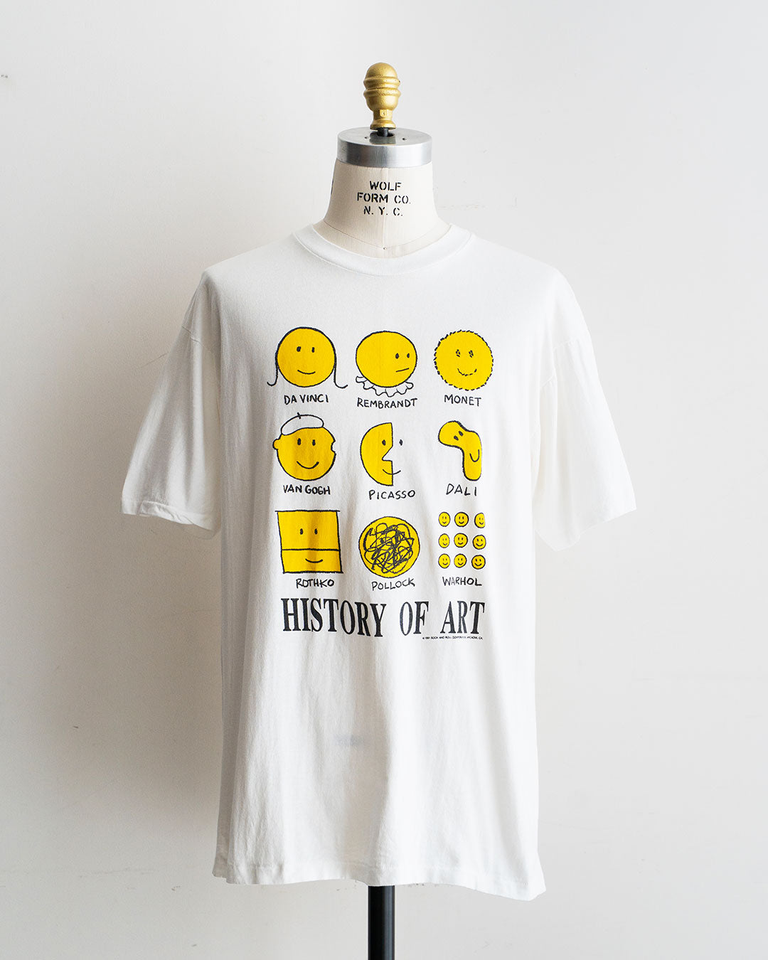 【VINTAGE】90s『HISTORY OF ART』Smiley Art Printed T-Shirt 『Made in U.S.A』