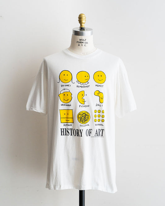 【VINTAGE】90s『HISTORY OF ART』Smiley Art Printed T-Shirt 『Made in U.S.A』