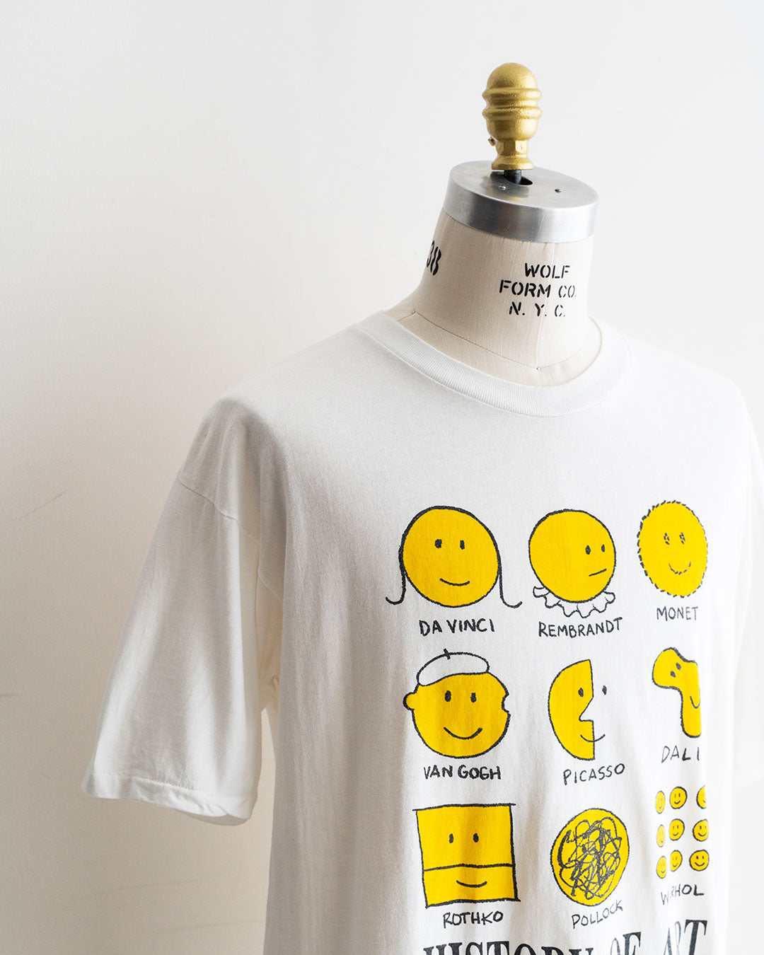 【VINTAGE】90s『HISTORY OF ART』Smiley Art Printed T-Shirt 『Made in U.S.A』
