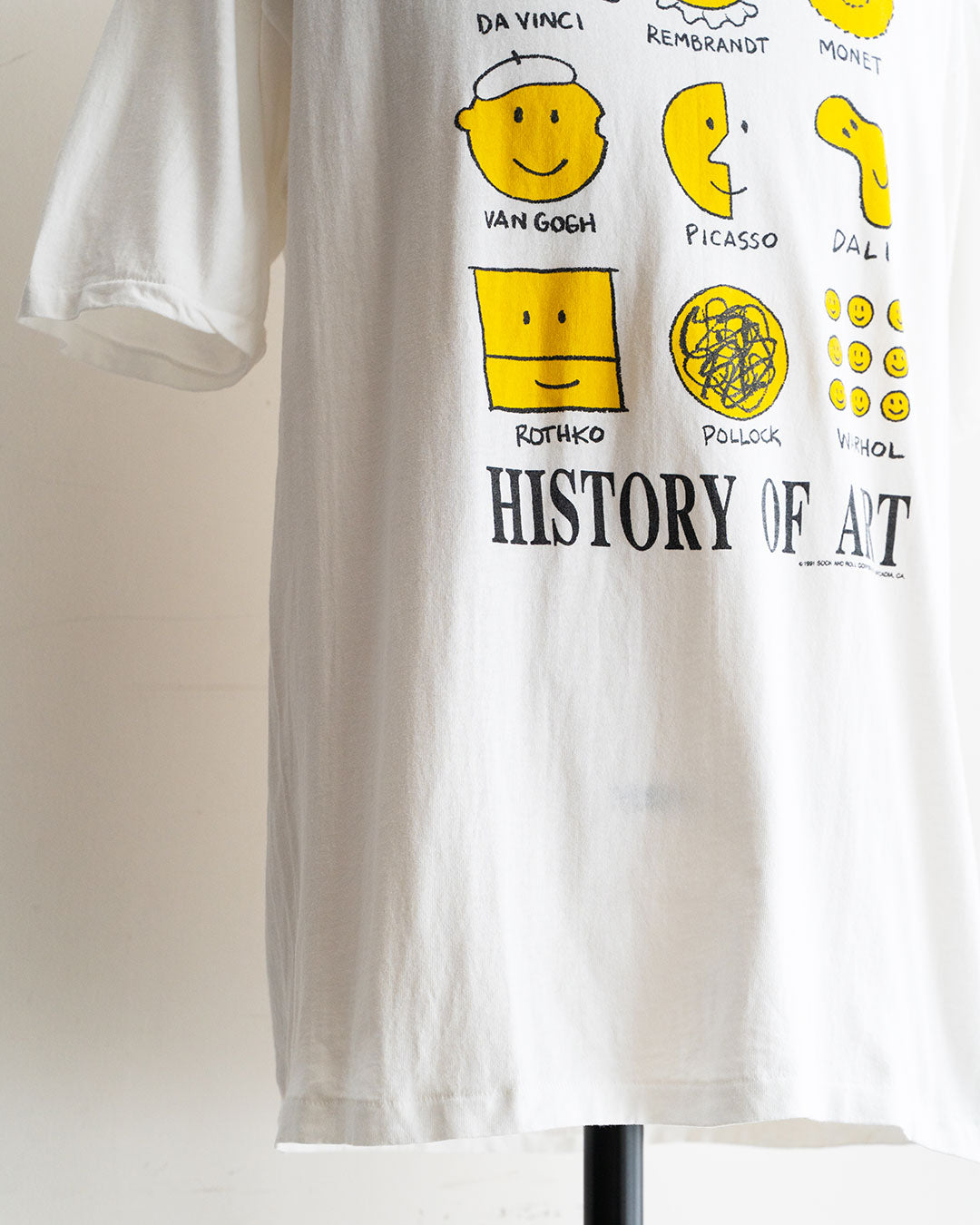 【VINTAGE】90s『HISTORY OF ART』Smiley Art Printed T-Shirt 『Made in U.S.A』