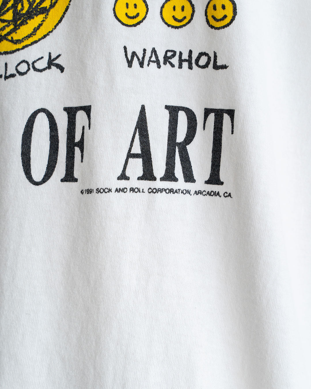 【VINTAGE】90s『HISTORY OF ART』Smiley Art Printed T-Shirt 『Made in U.S.A』