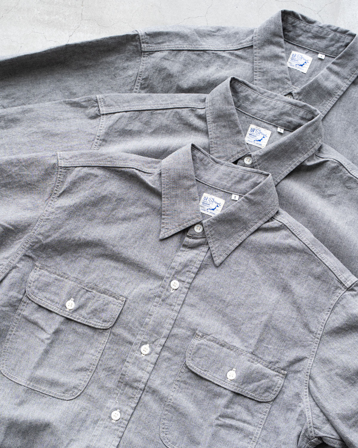 【orslow】Chambray Short Sleeve Work Shirt