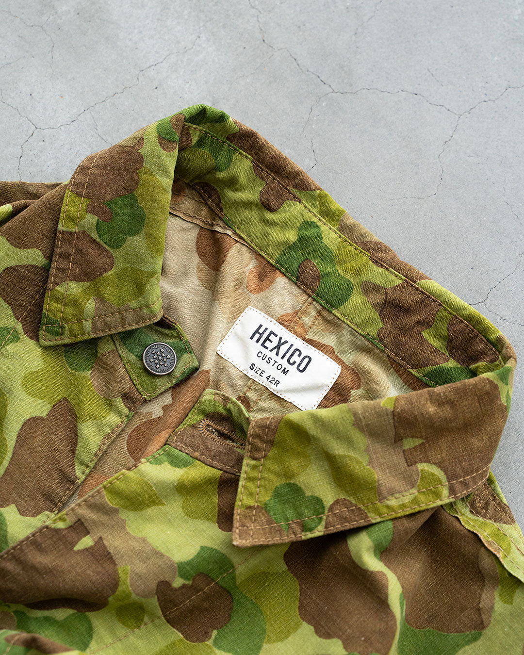 【HEXICO】Custom Coverall Jacket 『1940s WW2-Era USMC Frog Skin Shelter Half』①
