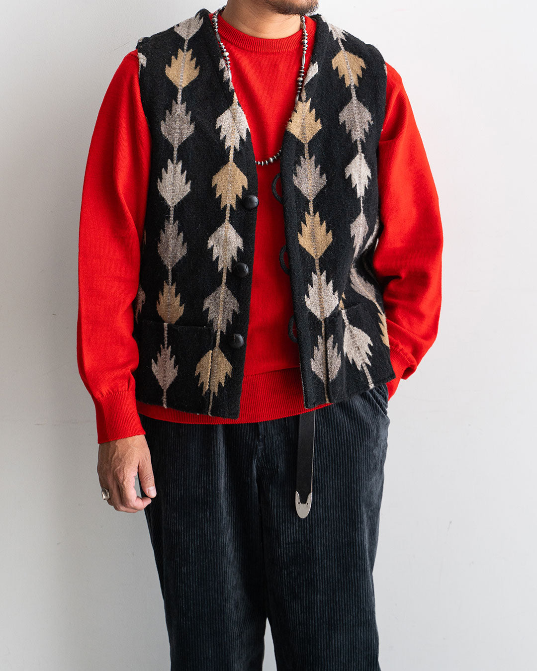 【Hilos De Tradición】Rug Vest 『TRIGO』  Oaxaca Handwoven