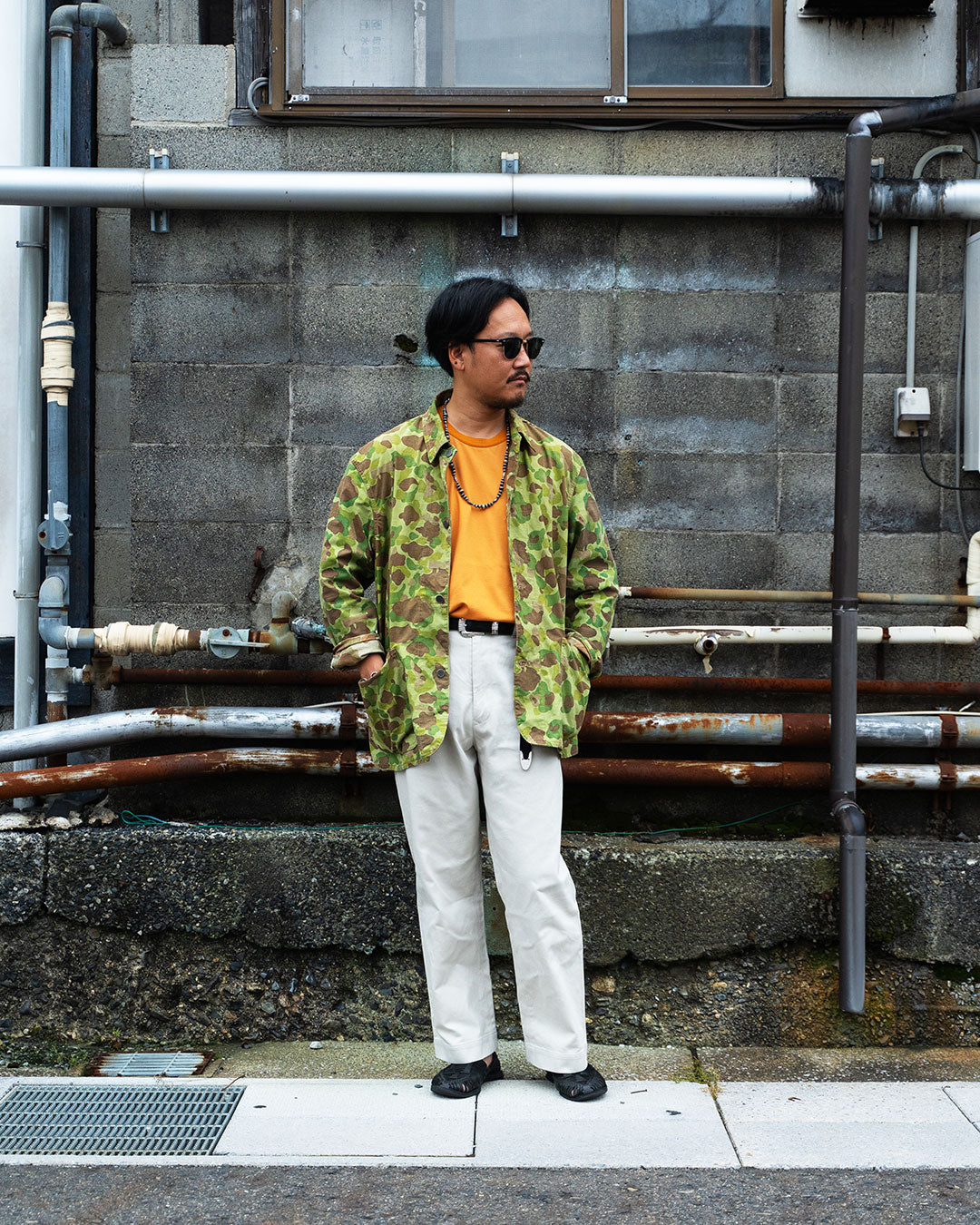 【HEXICO】Custom Coverall Jacket 『1940s WW2-Era USMC Frog Skin Shelter Half』①