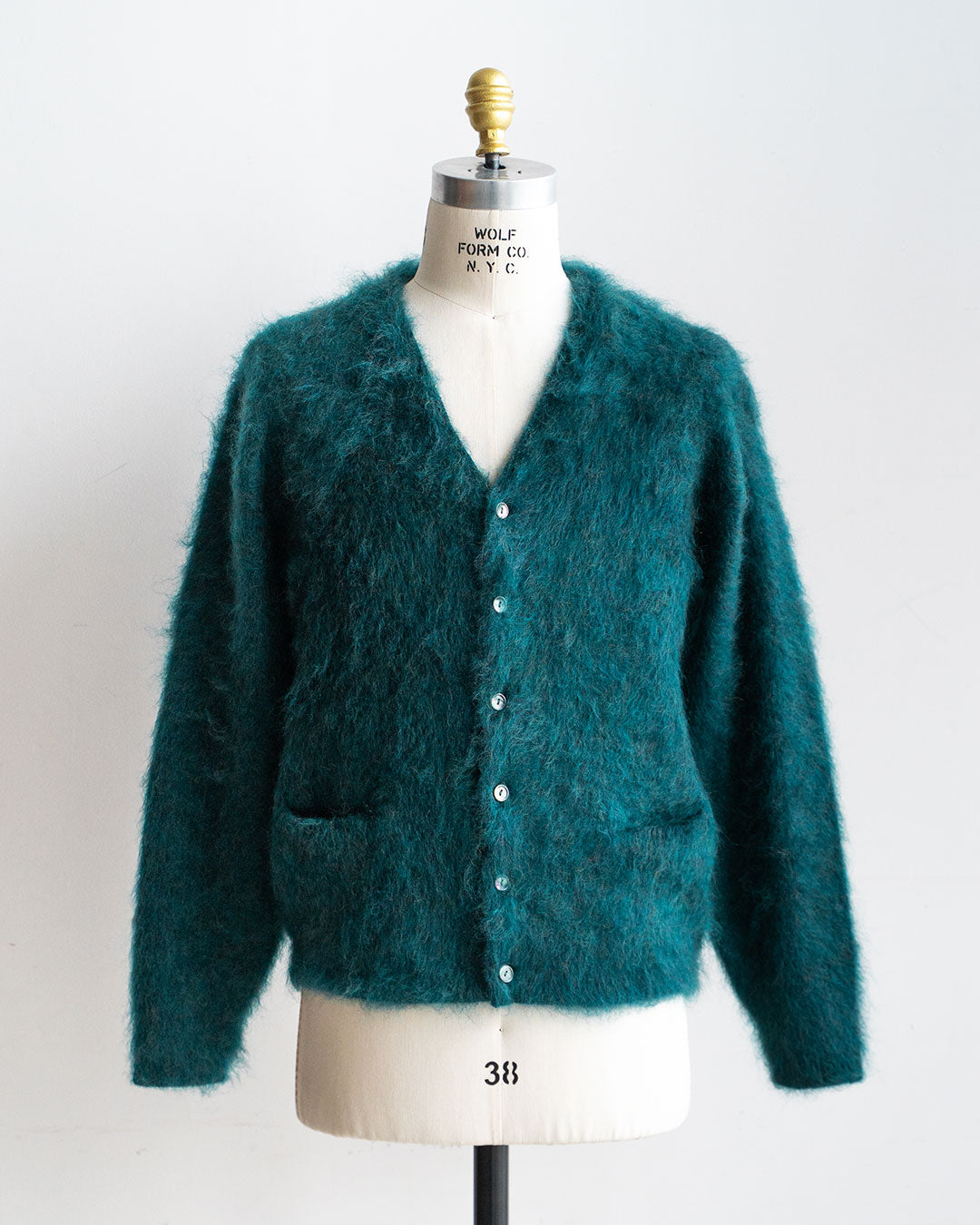 【Authentic Reproduction Products】Premium Classic Mohair Cardigan W/Pocket『Sapphire Blue』