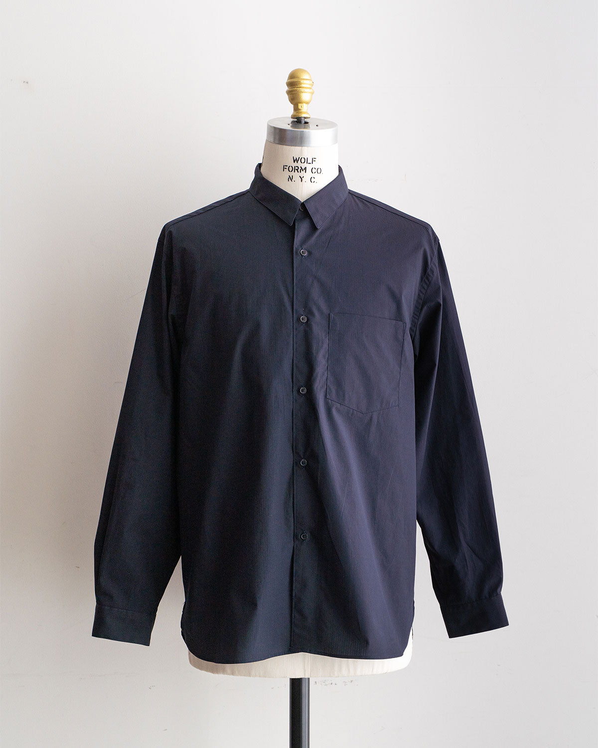【STILL BY HAND】Regular Collar Shirts "Navy Stripe"