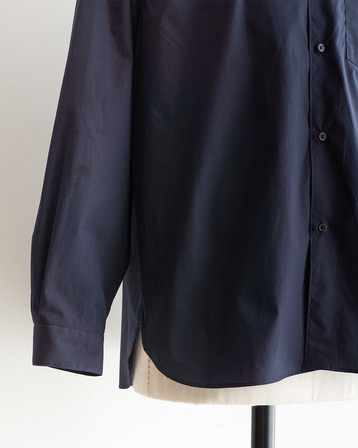 【STILL BY HAND】Regular Collar Shirts "Navy Stripe"