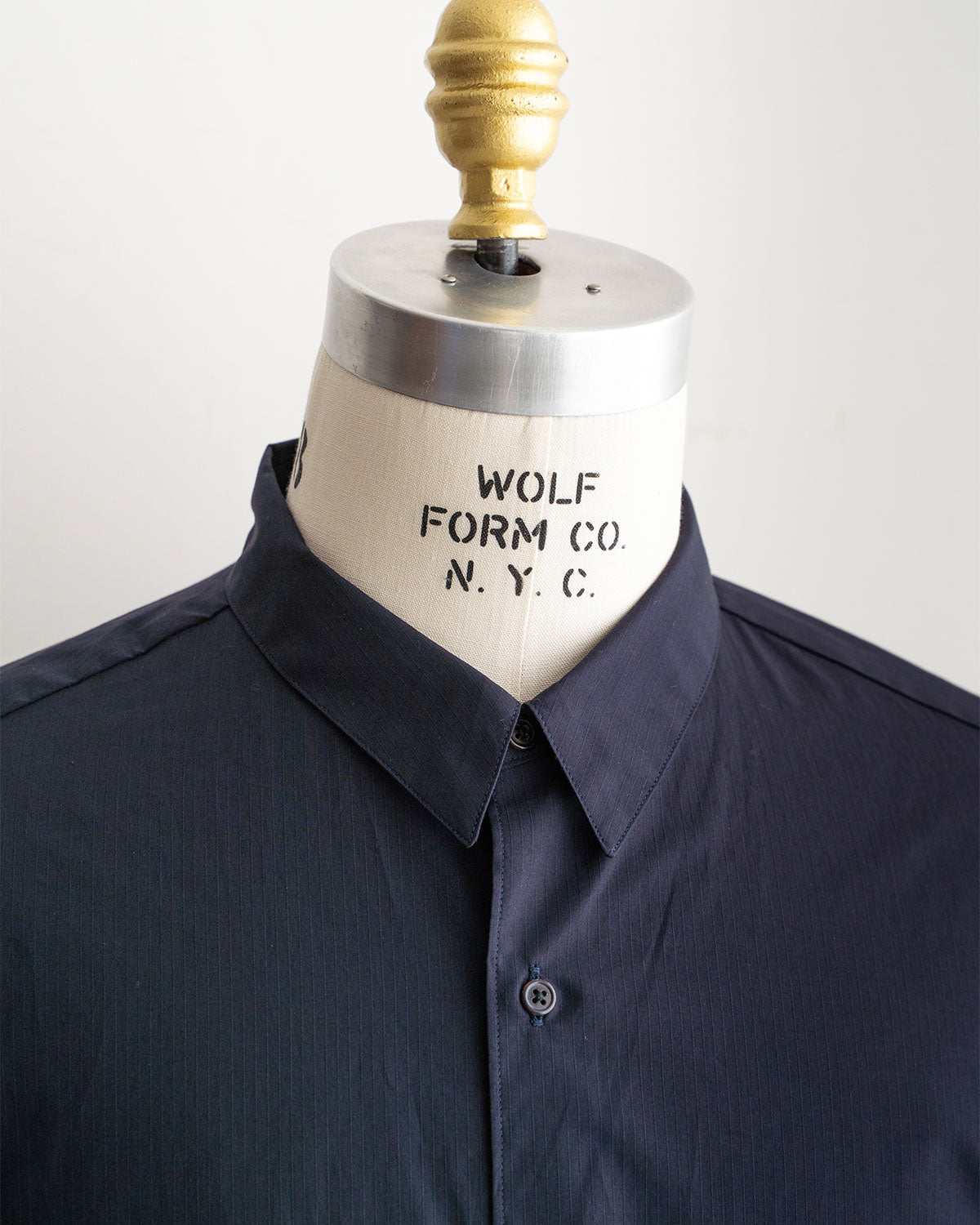 【STILL BY HAND】Regular Collar Shirts "Navy Stripe"