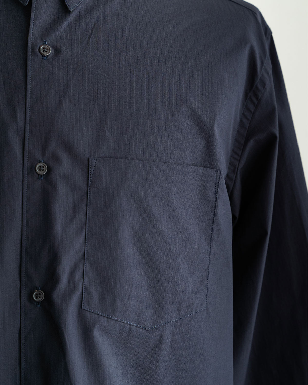 【STILL BY HAND】Regular Collar Shirts "Navy Stripe"