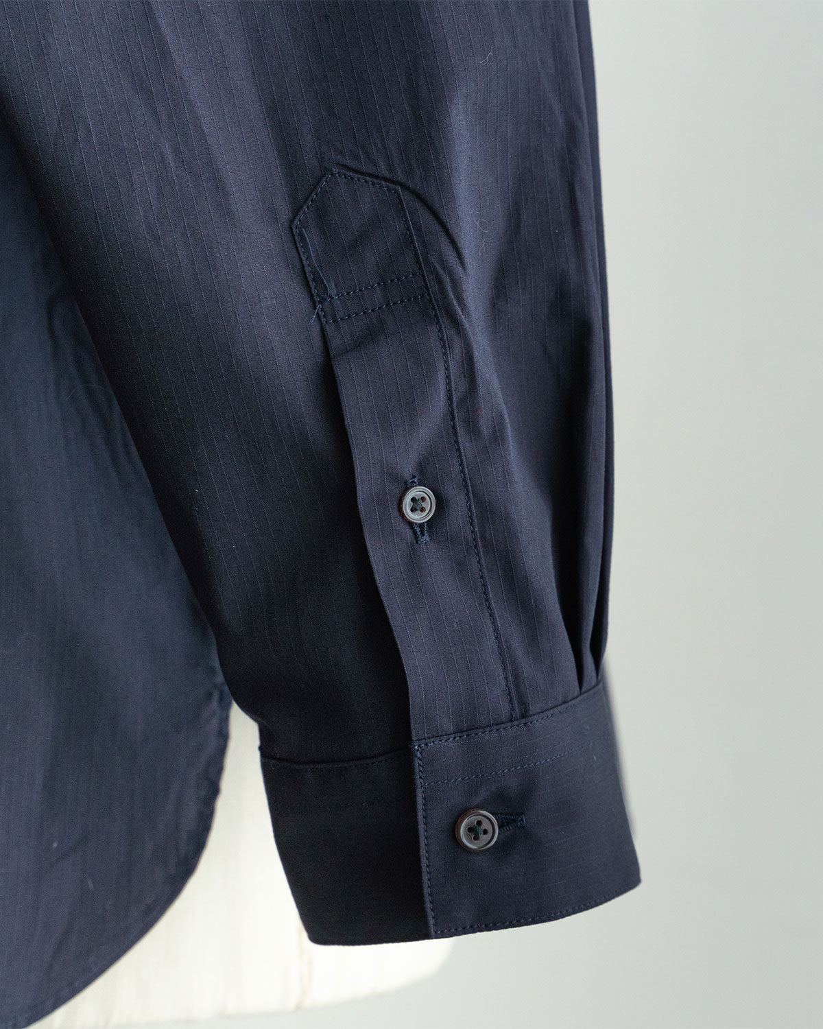【STILL BY HAND】Regular Collar Shirts "Navy Stripe"