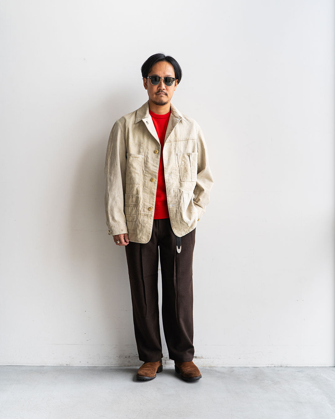 【HEXICO】Coverall .30-40s Style 『US Old Drop Cloth / Brass Button』①