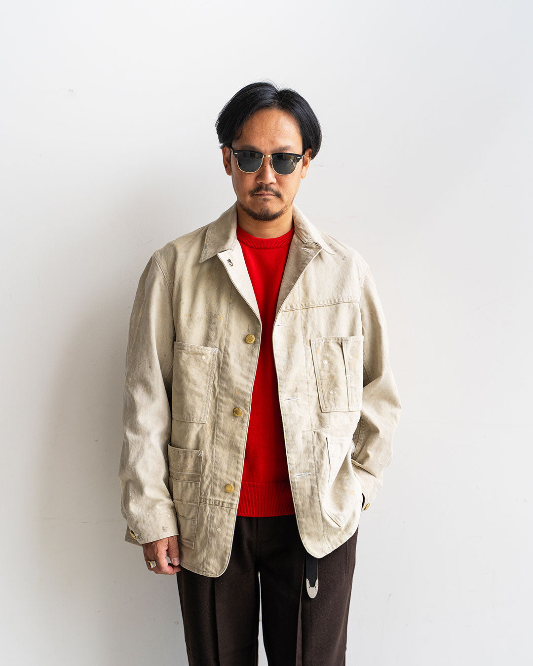 【HEXICO】Coverall .30-40s Style 『US Old Drop Cloth / Brass Button』①