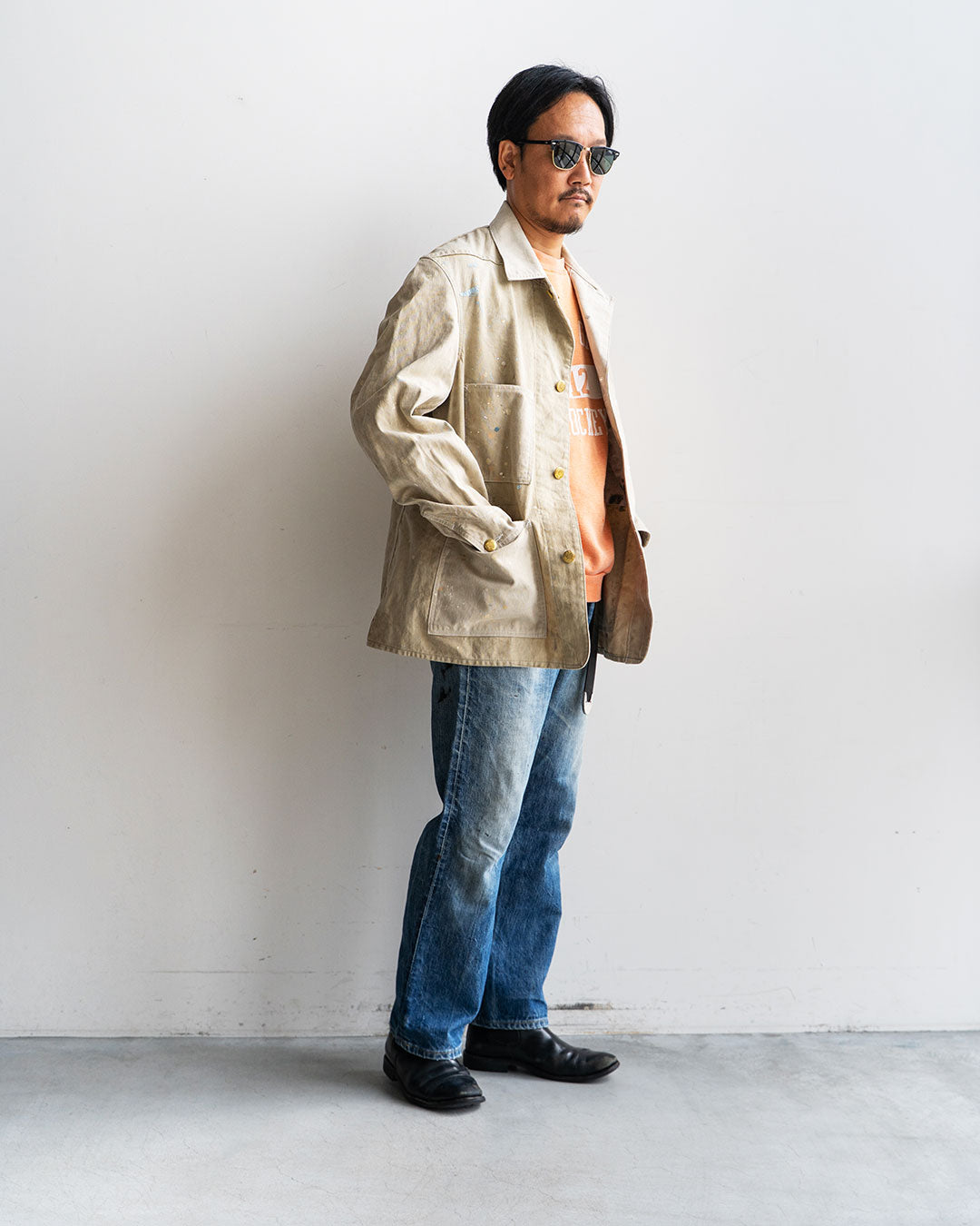 【HEXICO】Coverall .30-40s Style 『US Old Drop Cloth / Brass Button』②