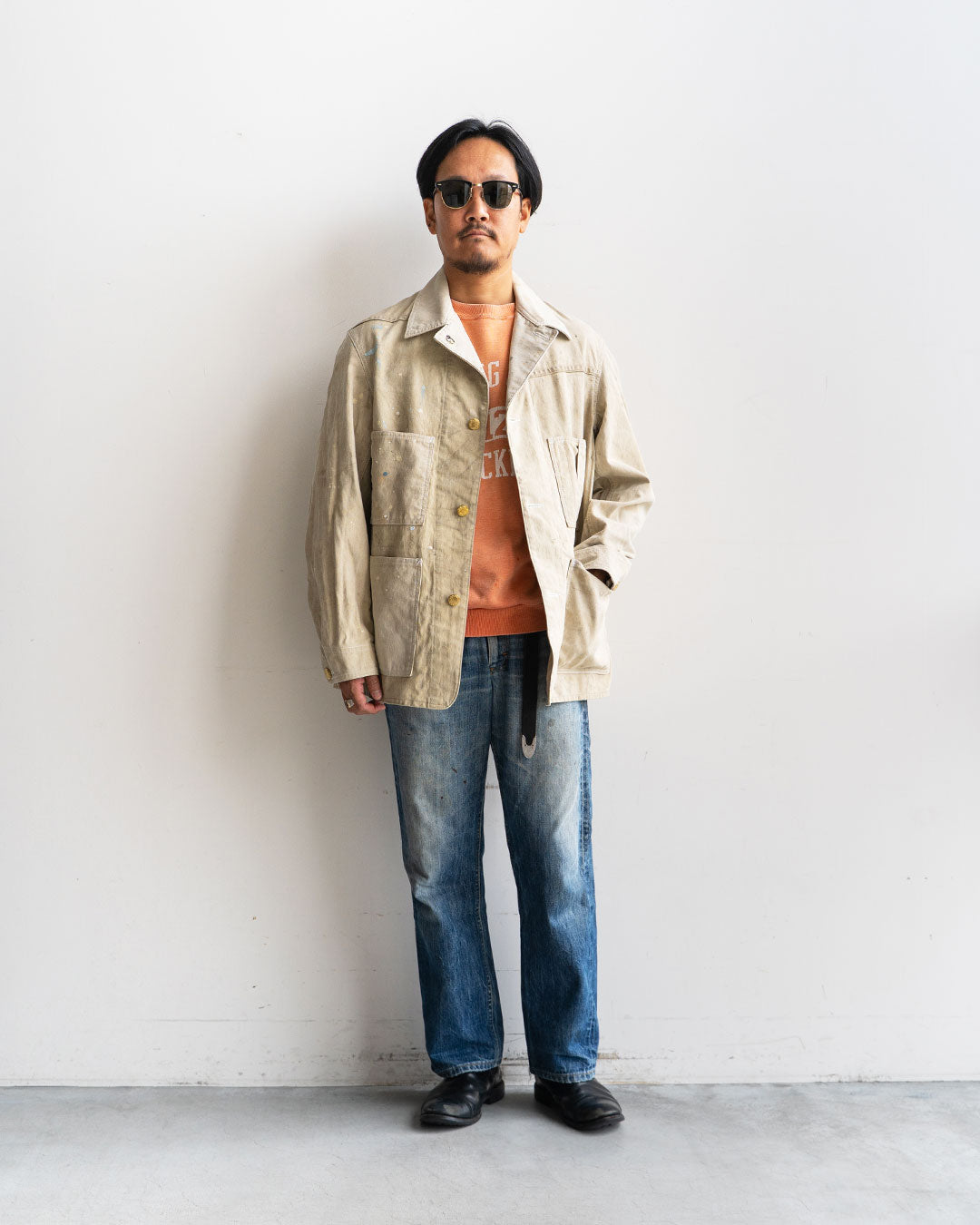 【HEXICO】Coverall .30-40s Style 『US Old Drop Cloth / Brass Button』②